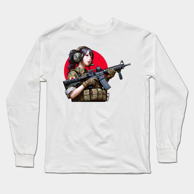 Tactical Girl Long Sleeve T-Shirt by Rawlifegraphic